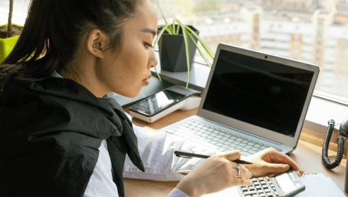 Accountant at computer