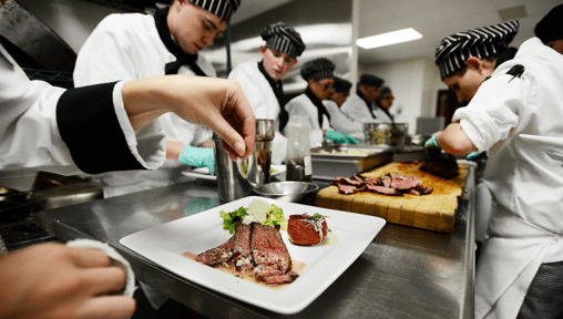 Chefs cooking in a kitchen