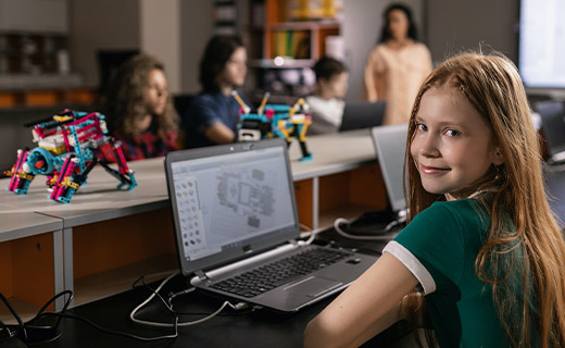 middle school student in class