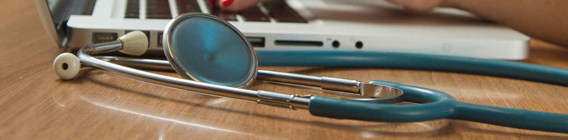 Laptop with stethoscope